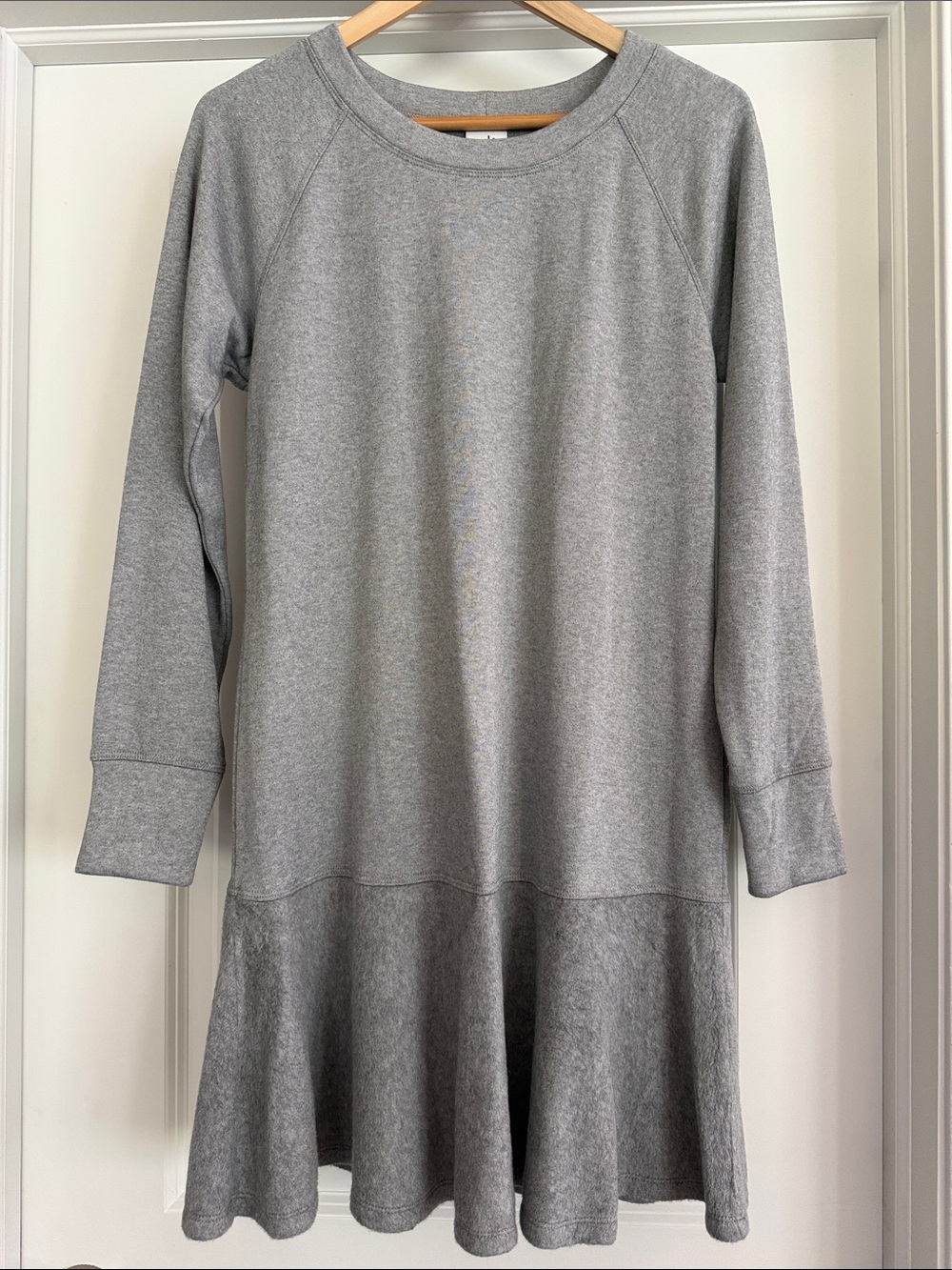 CAbi Gray Long-Sleeve Midi Sweatshirt Dress